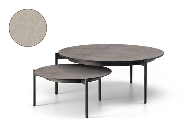 Taormina Loungetisch Set Aluminium Ø 60/90 cm